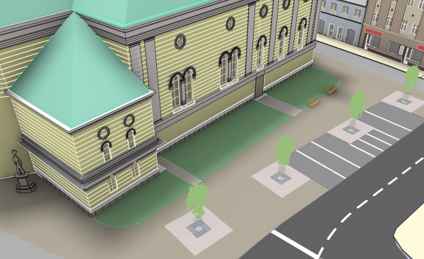 Zjednodušený výkres. Přesné parametry budou dané projektovou dokumentací