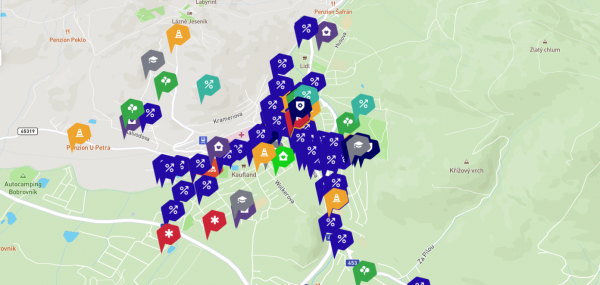 Mapa projektů města Jeseník