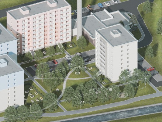 Vizualizace sídliště Pod Chlumem