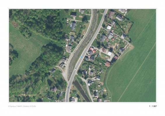 Letecký pohled na Šumperskou před povodněmi