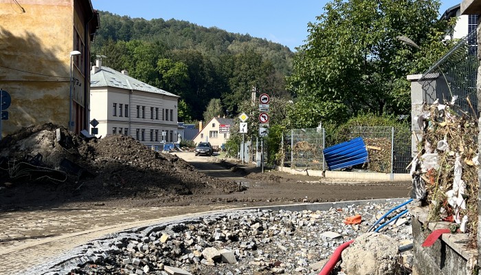 Ulice Školní (obnova po povodních)